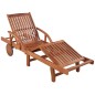 vidaXL Lettino Prendisole con Tavolo in Legno Massello di Acacia vidaXL Lettino Prendisole con Tavolo in Legno Massello di Acacia