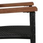 Set da Pranzo da Giardino 7 pz in Polyrattan e Acacia Nero Set da Pranzo da Giardino 7 pz in Polyrattan e Acacia Nero