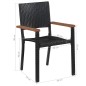 Set da Pranzo da Giardino 7 pz in Polyrattan e Acacia Nero Set da Pranzo da Giardino 7 pz in Polyrattan e Acacia Nero
