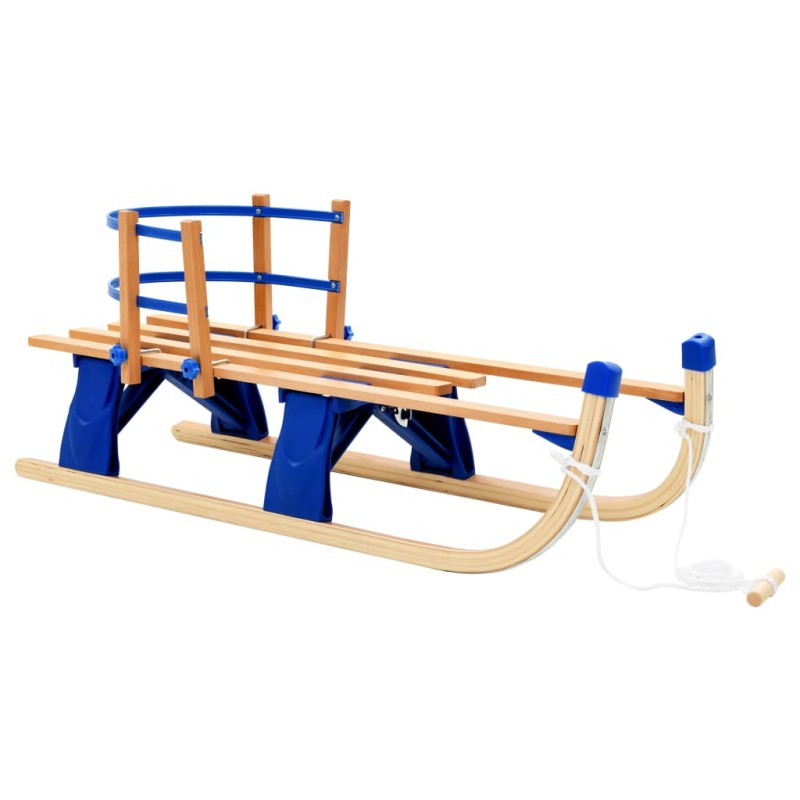 Slittino da Neve Pieghevole in Legno con Schienale 119 cm Slittino da Neve Pieghevole in Legno con Schienale 119 cm