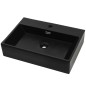 Lavandino con Foro Rubinetto Ceramica Nero 60,5x42,5x14,5 cm Lavandino con Foro Rubinetto Ceramica Nero 60,5x42,5x14,5 cm
