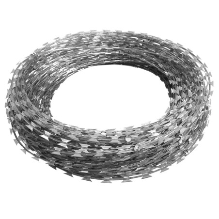 Filo Spinato Concertina NATO con Clip Lame Acciaio Zincato 300m