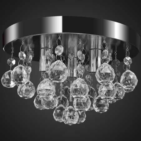 vidaXL Lampada di Soffitto Pendente in Cristallo Lampadario Cromato