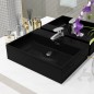 Lavandino con Foro Rubinetto in Ceramica Nero 51,5x38,5x15 cm Lavandino con Foro Rubinetto in Ceramica Nero 51,5x38,5x15 cm