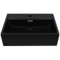 Lavandino con Foro Rubinetto in Ceramica Nero 51,5x38,5x15 cm Lavandino con Foro Rubinetto in Ceramica Nero 51,5x38,5x15 cm