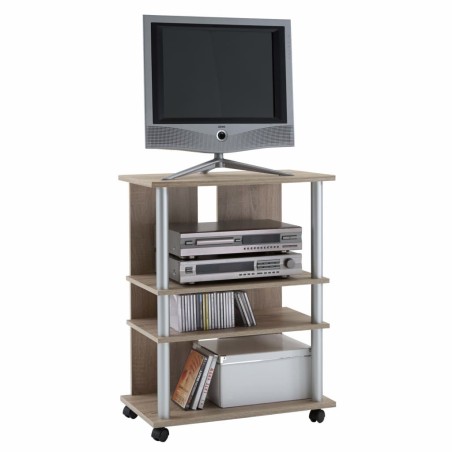 FMD Scaffale per TV/Hi-Fi con 3 Scomparti 65x40x79,2 cm in Rovere