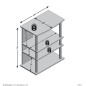 FMD Scaffale per TV/Hi-Fi con 3 Scomparti 65x40x79,2 cm in Rovere