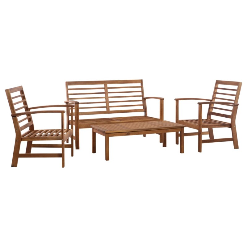 Set Divani da Giardino 4 pz in Legno Massello di Acacia Set Divani da Giardino 4 pz in Legno Massello di Acacia