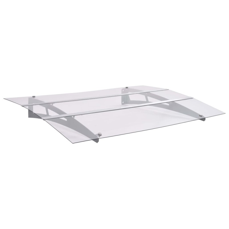 Pensilina per Porta Argento Trasparente 120x90 cm Policarbonato Pensilina per Porta Argento Trasparente 120x90 cm Policarbonato