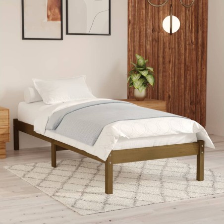 Giroletto Marrone Miele in Legno Massello di Pino 90x200 cm