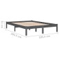 Giroletto Grigio in Legno Massello 180x200 cm 6FT Super King