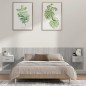 Testiera Letto con Comodini in Legno Multistrato Grigio Sonoma Testiera Letto con Comodini in Legno Multistrato Grigio Sonoma