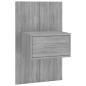 Testiera Letto con Comodini in Legno Multistrato Grigio Sonoma Testiera Letto con Comodini in Legno Multistrato Grigio Sonoma
