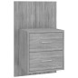 Testiera Letto con Comodini in Legno Multistrato Grigio Sonoma Testiera Letto con Comodini in Legno Multistrato Grigio Sonoma