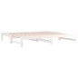 Dormeuse Estraibile Bianca 2x(90x190) cm Legno Massello di Pino Dormeuse Estraibile Bianca 2x(90x190) cm Legno Massello di Pino