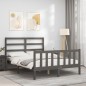 Giroletto con Testiera Grigio 4FT Small Double Legno Massello Giroletto con Testiera Grigio 4FT Small Double Legno Massello