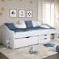Dormeuse 3 Cassetti Bianca 90x200 cm Legno Massello Pino IRUN Dormeuse 3 Cassetti Bianca 90x200 cm Legno Massello Pino IRUN
