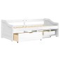 Dormeuse 3 Cassetti Bianca 90x200 cm Legno Massello Pino IRUN Dormeuse 3 Cassetti Bianca 90x200 cm Legno Massello Pino IRUN