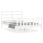 Giroletto con Testiera Bianco 140x200 cm in Legno Massello Giroletto con Testiera Bianco 140x200 cm in Legno Massello
