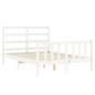 Giroletto con Testiera Bianco 140x190 cm in Legno Massello Giroletto con Testiera Bianco 140x190 cm in Legno Massello