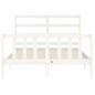 Giroletto con Testiera Bianco 140x190 cm in Legno Massello Giroletto con Testiera Bianco 140x190 cm in Legno Massello