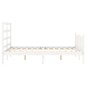 Giroletto con Testiera Bianco 140x190 cm in Legno Massello Giroletto con Testiera Bianco 140x190 cm in Legno Massello