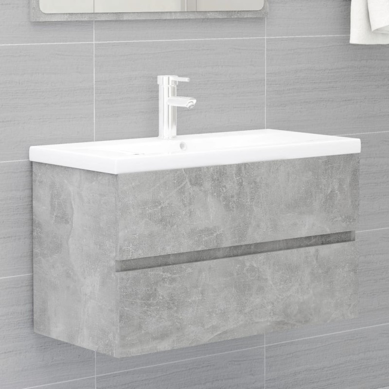 Mobile Sottolavabo Grigio Cemento 80x38,5x45 cm in Truciolato Mobile Sottolavabo Grigio Cemento 80x38,5x45 cm in Truciolato