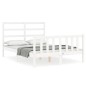 vidaXL Giroletto con Testiera Bianco Small Double Legno Massello vidaXL Giroletto con Testiera Bianco Small Double Legno Massello