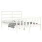 vidaXL Giroletto con Testiera Bianco Small Double Legno Massello vidaXL Giroletto con Testiera Bianco Small Double Legno Massello
