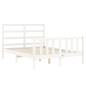 vidaXL Giroletto con Testiera Bianco Small Double Legno Massello vidaXL Giroletto con Testiera Bianco Small Double Legno Massello