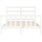 vidaXL Giroletto con Testiera Bianco Small Double Legno Massello vidaXL Giroletto con Testiera Bianco Small Double Legno Massello