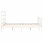 vidaXL Giroletto con Testiera Bianco Small Double Legno Massello vidaXL Giroletto con Testiera Bianco Small Double Legno Massello