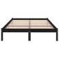 Giroletto Nero Legno Massello 135x190 cm 4FT6 Double Giroletto Nero Legno Massello 135x190 cm 4FT6 Double
