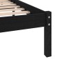 Giroletto Nero Legno Massello 135x190 cm 4FT6 Double Giroletto Nero Legno Massello 135x190 cm 4FT6 Double