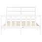 Giroletto con Testiera Bianco 120x200 cm in Legno Massello Giroletto con Testiera Bianco 120x200 cm in Legno Massello