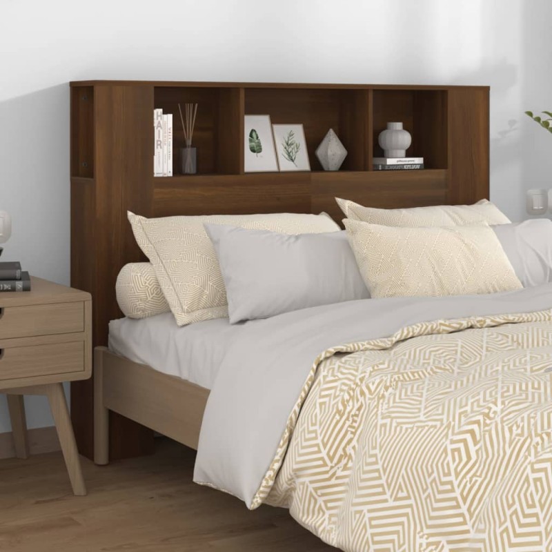 Testiera con Scomparti Rovere Marrone 140x18,5x104,5 cm Testiera con Scomparti Rovere Marrone 140x18,5x104,5 cm