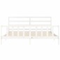Giroletto con Testiera Bianco 180x200 cm in Legno Massello Giroletto con Testiera Bianco 180x200 cm in Legno Massello