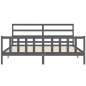 Giroletto con Testiera Grigio 200x200 cm in Legno Massello Giroletto con Testiera Grigio 200x200 cm in Legno Massello