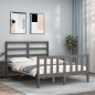 Giroletto con Testiera Grigio 4FT6 Double in Legno Massello Giroletto con Testiera Grigio 4FT6 Double in Legno Massello