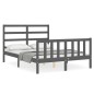 Giroletto con Testiera Grigio 4FT6 Double in Legno Massello Giroletto con Testiera Grigio 4FT6 Double in Legno Massello