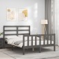 Giroletto con Testiera Grigio 4FT6 Double in Legno Massello Giroletto con Testiera Grigio 4FT6 Double in Legno Massello