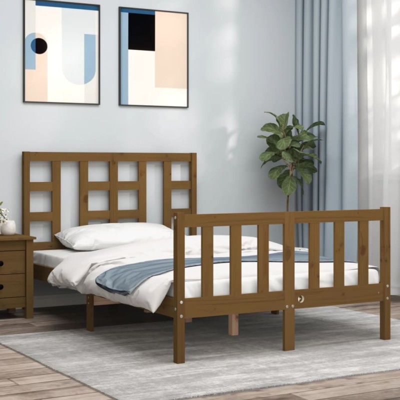 Giroletto con Testiera Miele 4FT Small Double in Legno Massello Giroletto con Testiera Miele 4FT Small Double in Legno Massello