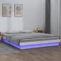 Giroletto con LED Bianco 150x200cm 5FT King Size Legno Massello Giroletto con LED Bianco 150x200cm 5FT King Size Legno Massello
