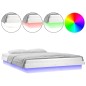 Giroletto con LED Bianco 150x200cm 5FT King Size Legno Massello Giroletto con LED Bianco 150x200cm 5FT King Size Legno Massello