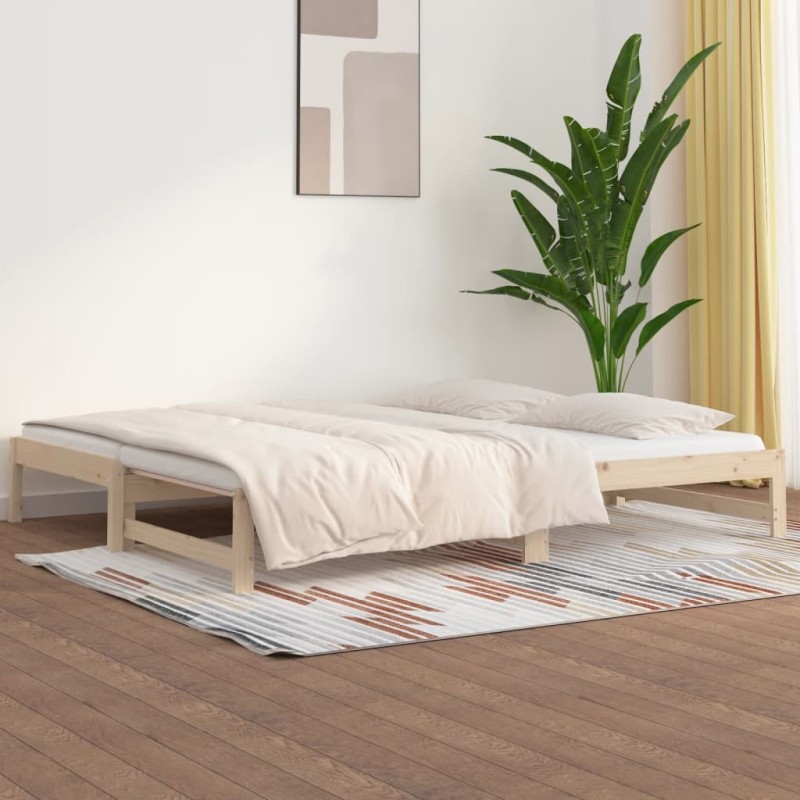 Dormeuse Estraibile 2x(80x200) cm in Legno Massello di Pino Dormeuse Estraibile 2x(80x200) cm in Legno Massello di Pino