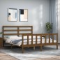 vidaXL Giroletto senza Materasso Marrone Ambra King in Legno di Pino