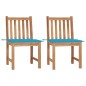 Sedie da Giardino 2 pz con Cuscini in Legno Massello di Teak Sedie da Giardino 2 pz con Cuscini in Legno Massello di Teak
