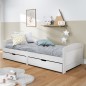 vidaXL Dormeuse 2 Cassetti Bianca 90x200 cm Legno Massello Pino IRUN vidaXL Dormeuse 2 Cassetti Bianca 90x200 cm Legno Massello Pino IRUN