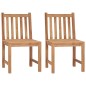 Sedie da Giardino 2 pz con Cuscini in Legno Massello di Teak Sedie da Giardino 2 pz con Cuscini in Legno Massello di Teak
