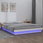 Giroletto con LED Bianco 160x200 cm in Legno Massello Giroletto con LED Bianco 160x200 cm in Legno Massello